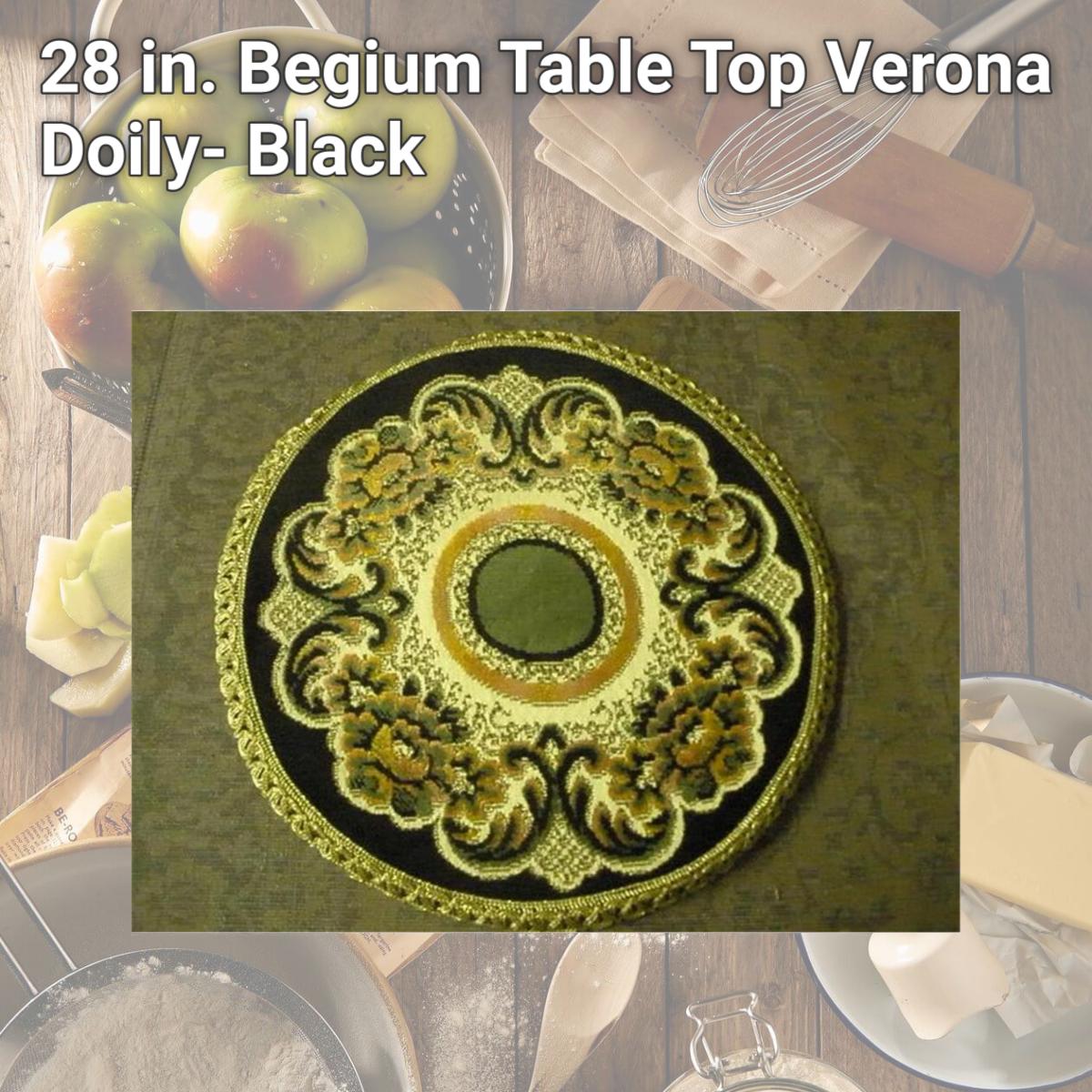 Picture of Tapestry Trading V28BL 28 in. Begium Table Top Verona Doily- Black
