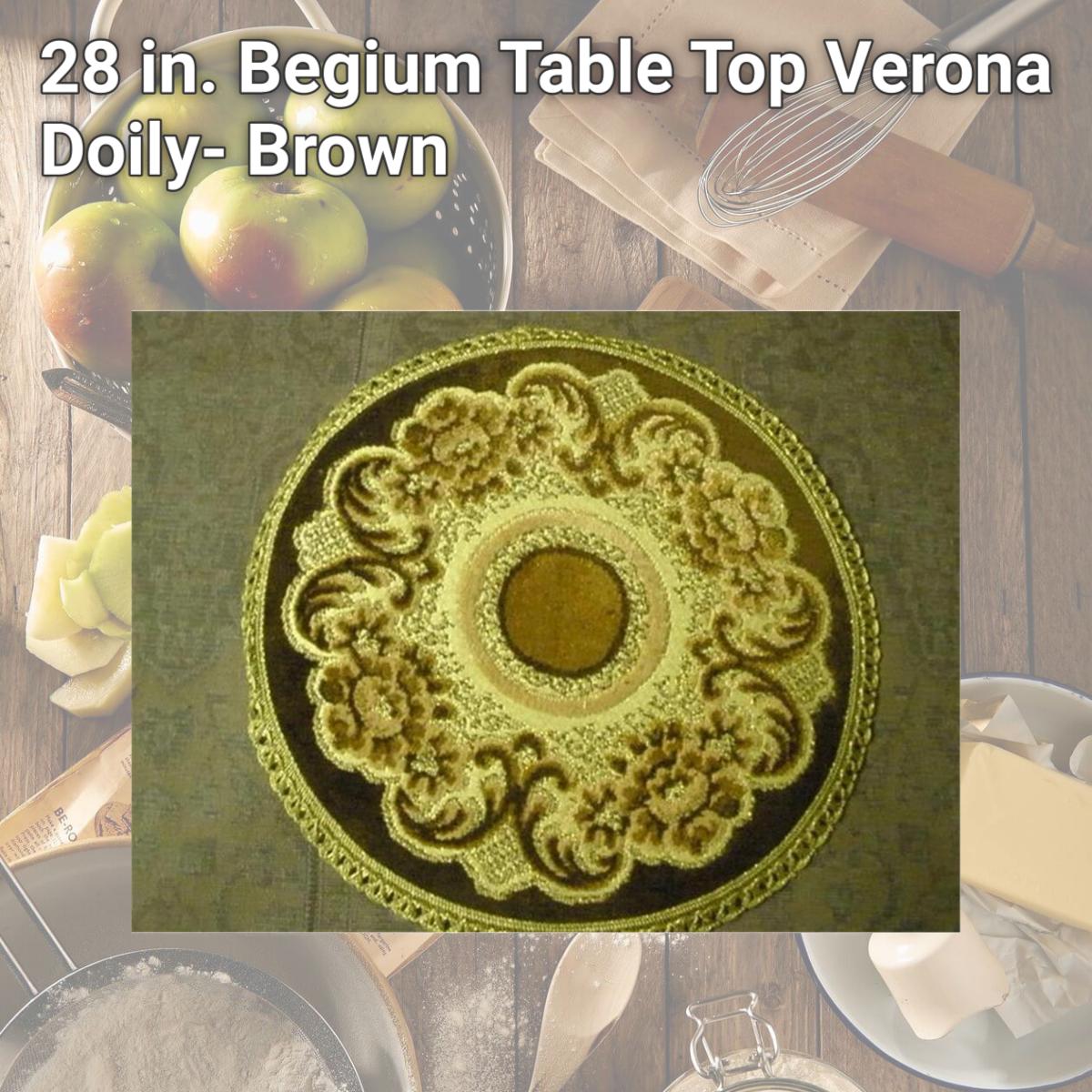 Picture of Tapestry Trading V28BR 28 in. Begium Table Top Verona Doily- Brown