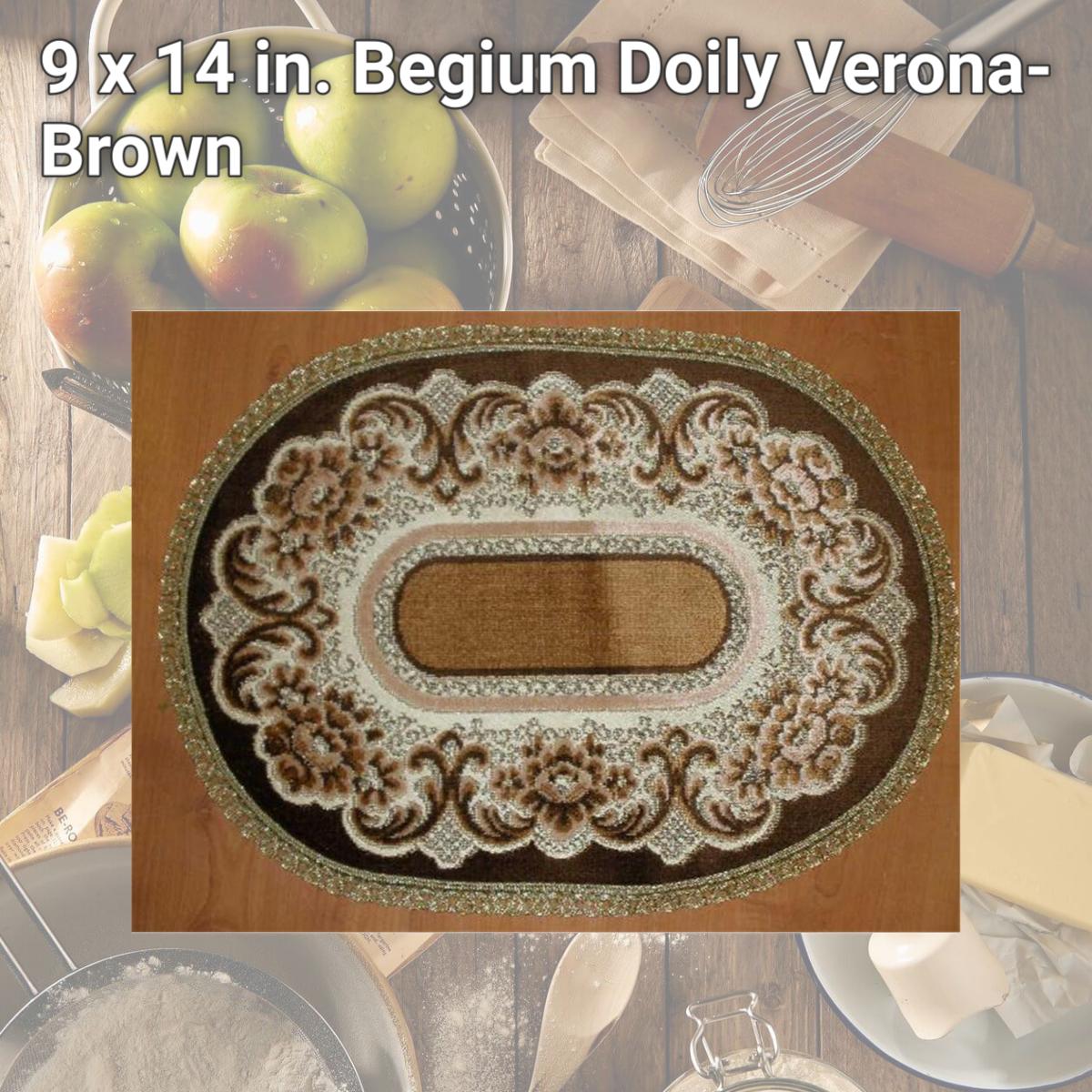 Picture of Tapestry Trading V914BR 9 x 14 in. Begium Doily Verona- Brown