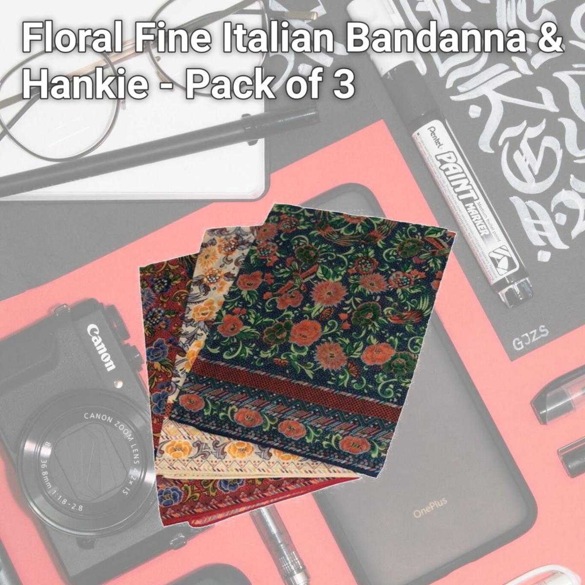 Picture of Tapestry Trading BN-111 Floral Fine Italian Bandanna & Hankie - Pack of 3