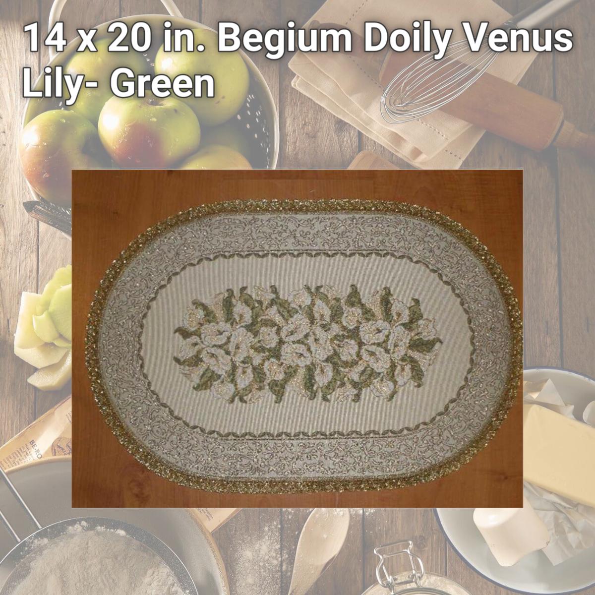 Picture of Tapestry Trading VE1422 14 x 20 in. Begium Doily Venus Lily- Green