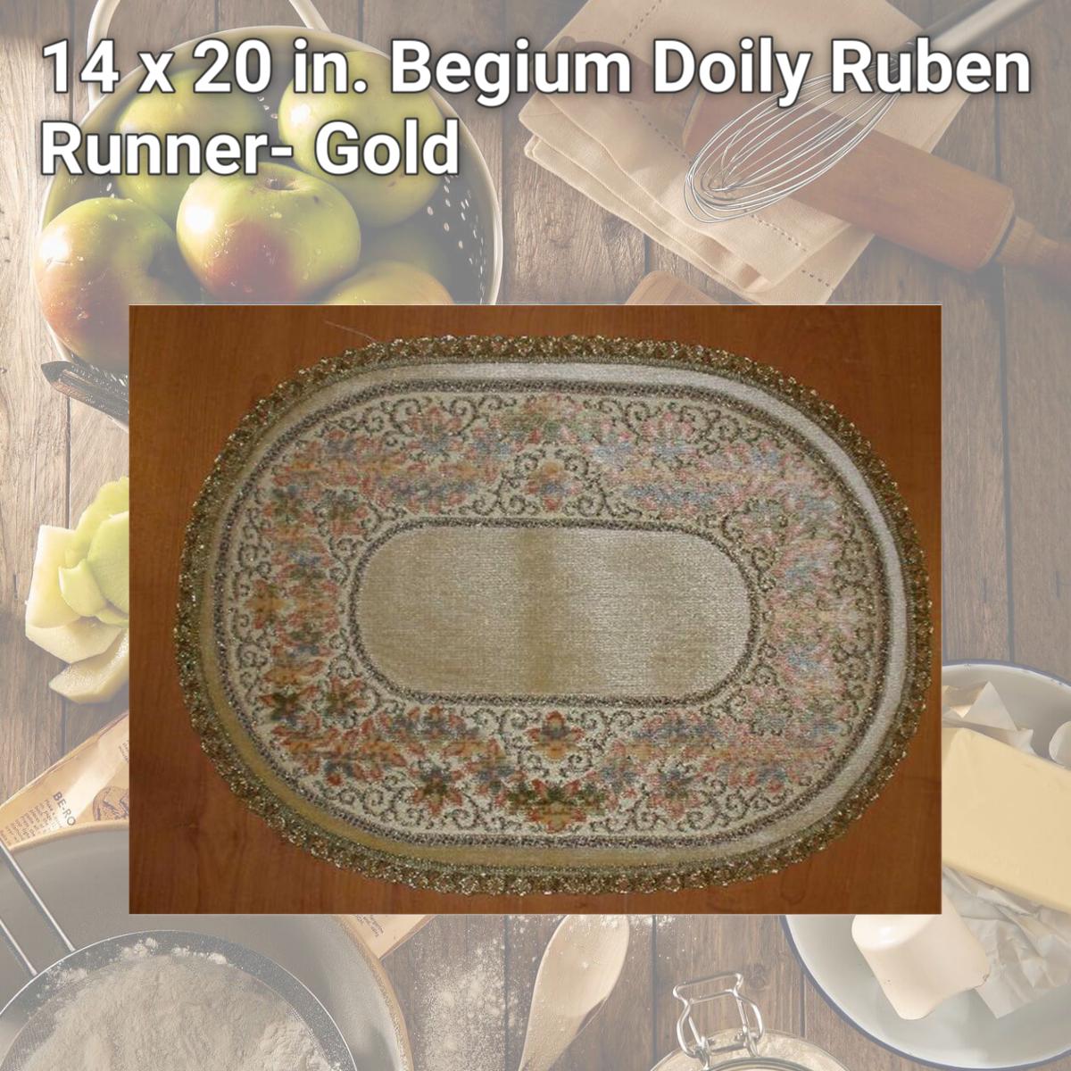 Picture of Tapestry Trading R1422 14 x 20 in. Begium Doily Ruben Runner- Gold