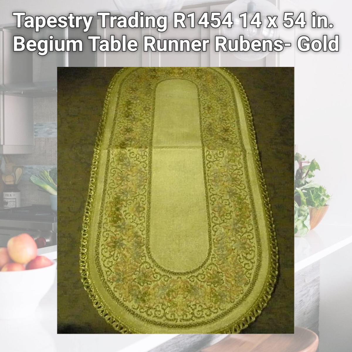 Picture of Tapestry Trading R1454 14 x 54 in. Begium Table Runner Rubens- Gold