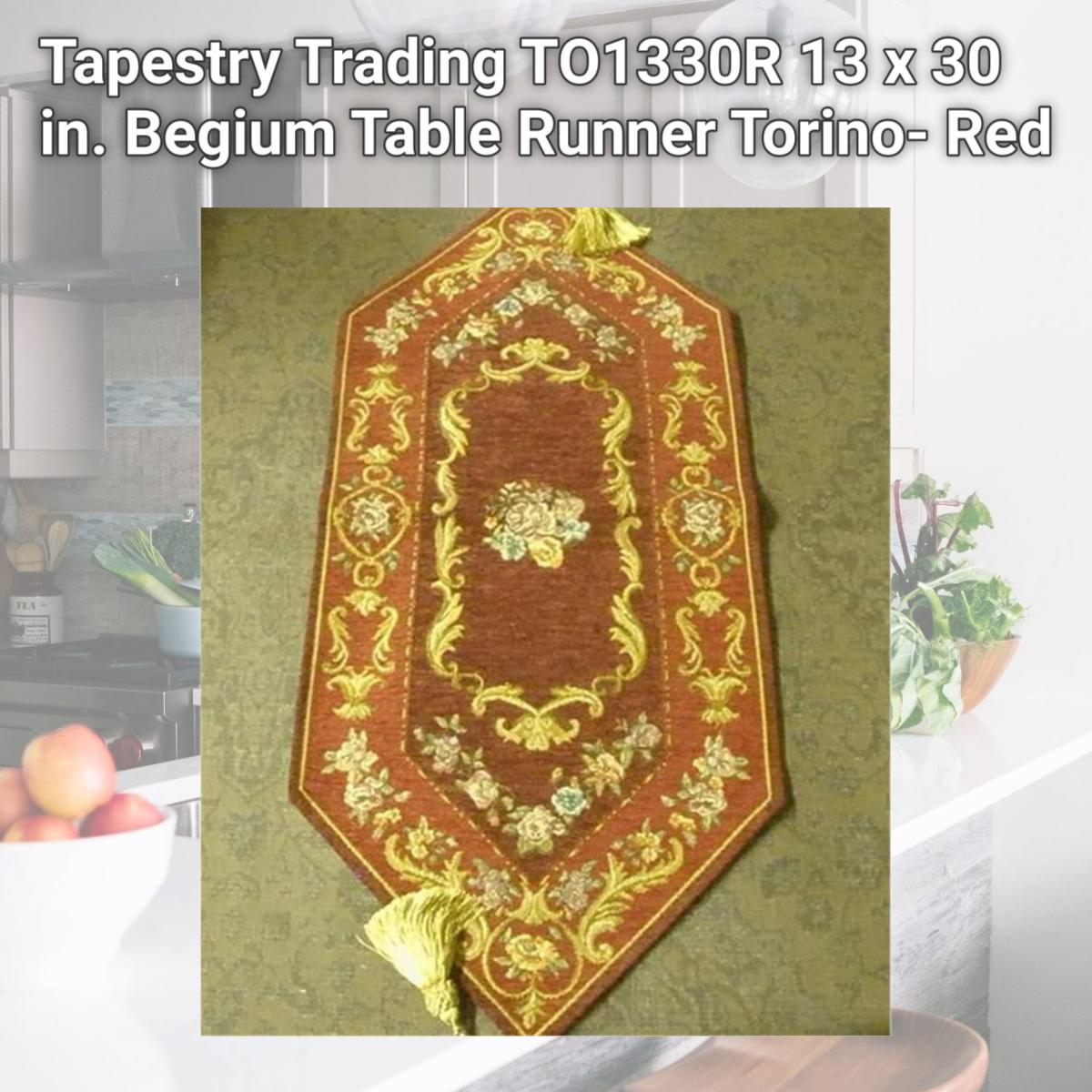 Picture of Tapestry Trading TO1330R 13 x 30 in. Begium Table Runner Torino- Red