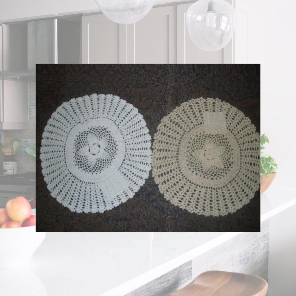 Picture of Tapestry Trading NL-0212 12 in. Handmade Indian Crochet Doily- Ivory And White
