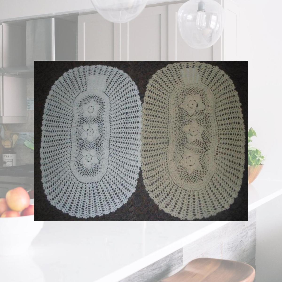 Picture of Tapestry Trading NL-021436 14 x 36 in. Handmade Indian Crochet Table Runner- Ivory And White