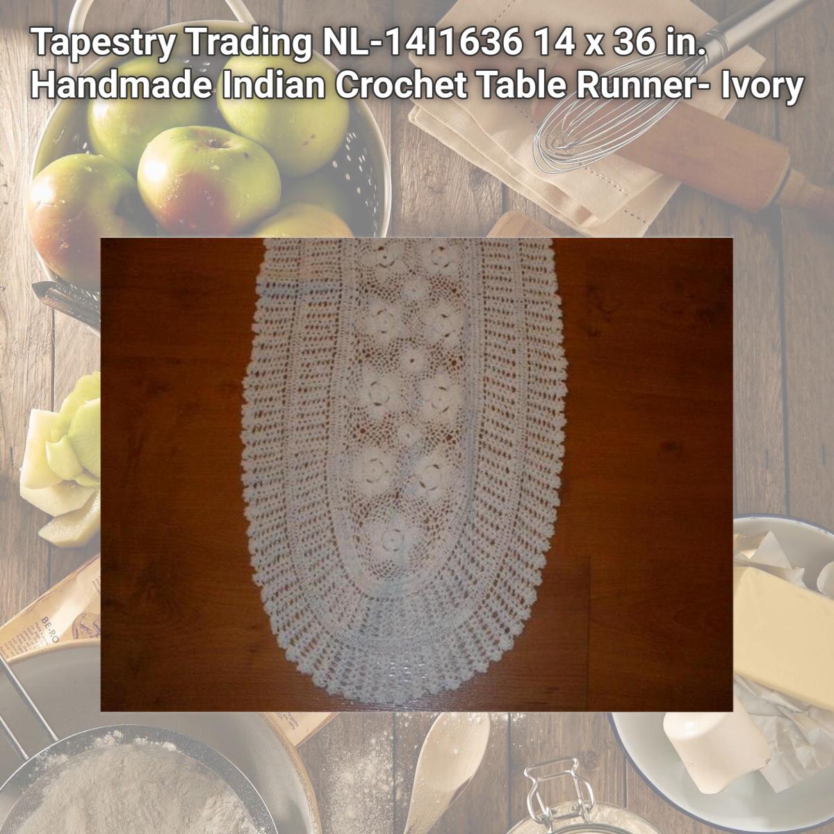 Picture of Tapestry Trading NL-14I1636 14 x 36 in. Handmade Indian Crochet Table Runner- Ivory