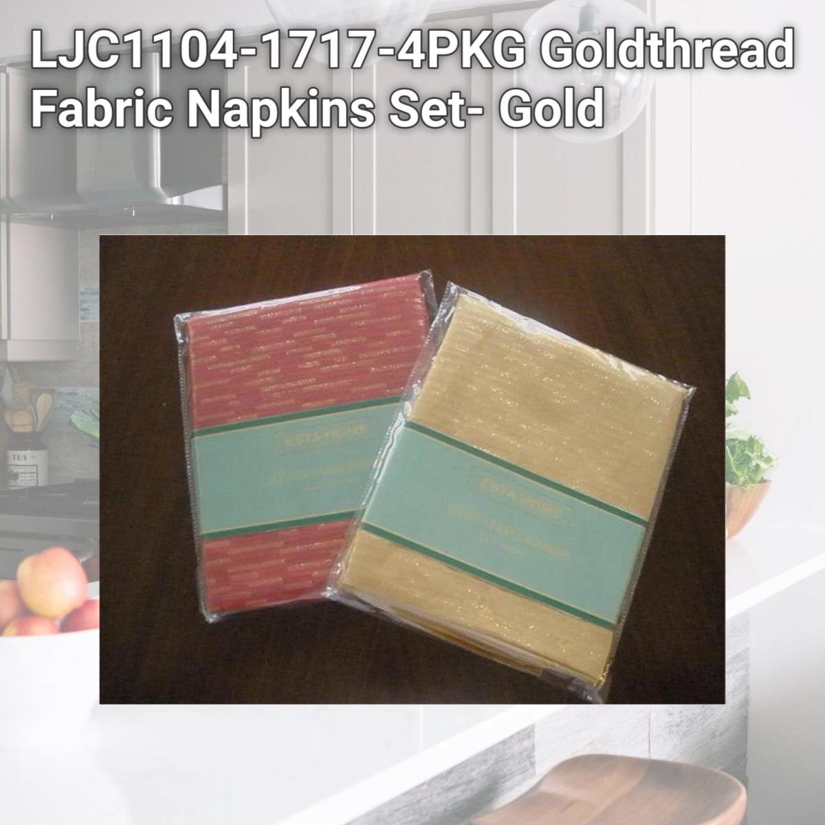 Picture of Tapestry Trading LJC1104-1717-4PKG Goldthread Fabric Napkins Set- Gold