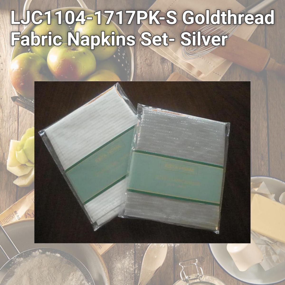 Picture of Tapestry Trading LJC1104-1717PK-S Goldthread Fabric Napkins Set- Silver