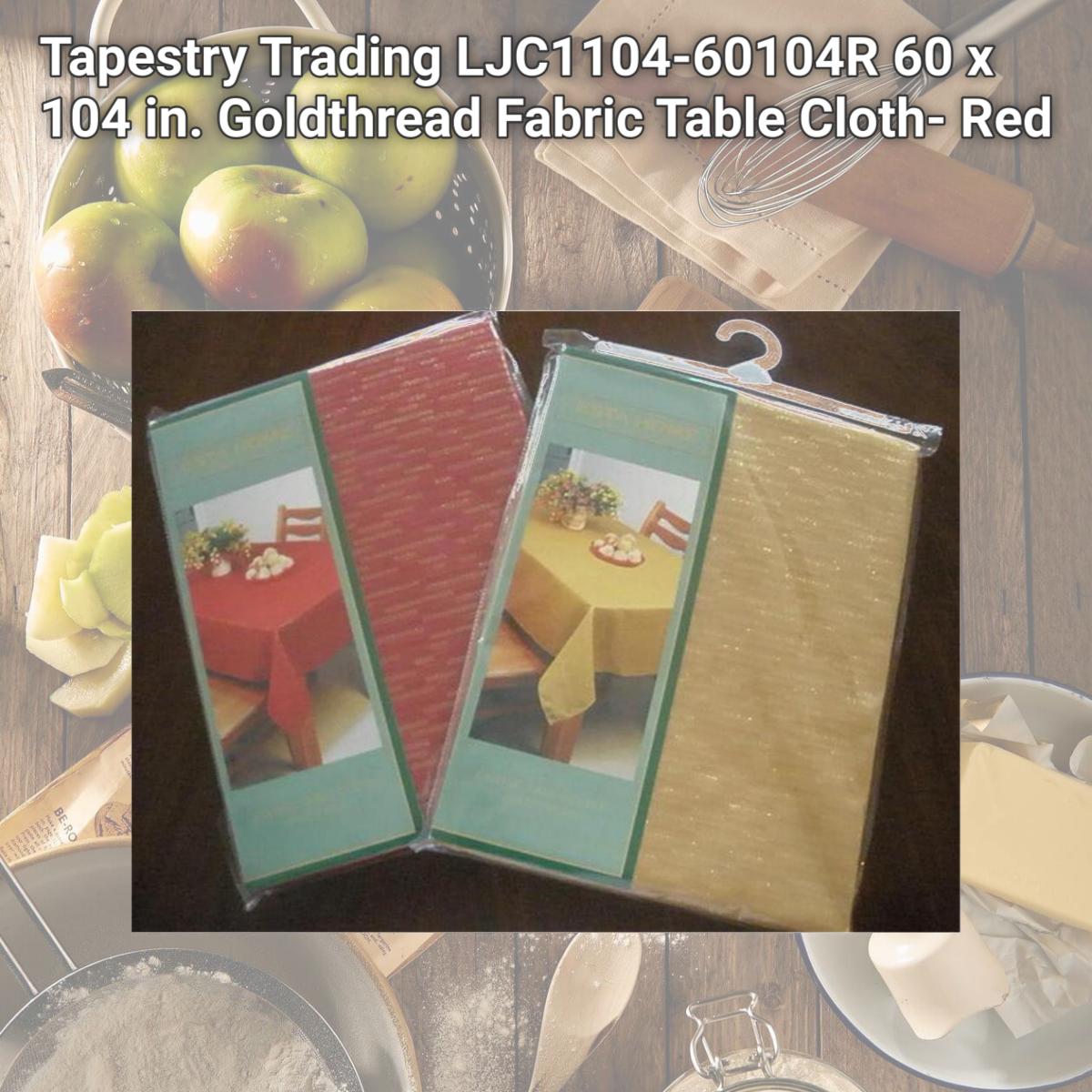 Picture of Tapestry Trading LJC1104-60104R 60 x 104 in. Goldthread Fabric Table Cloth- Red