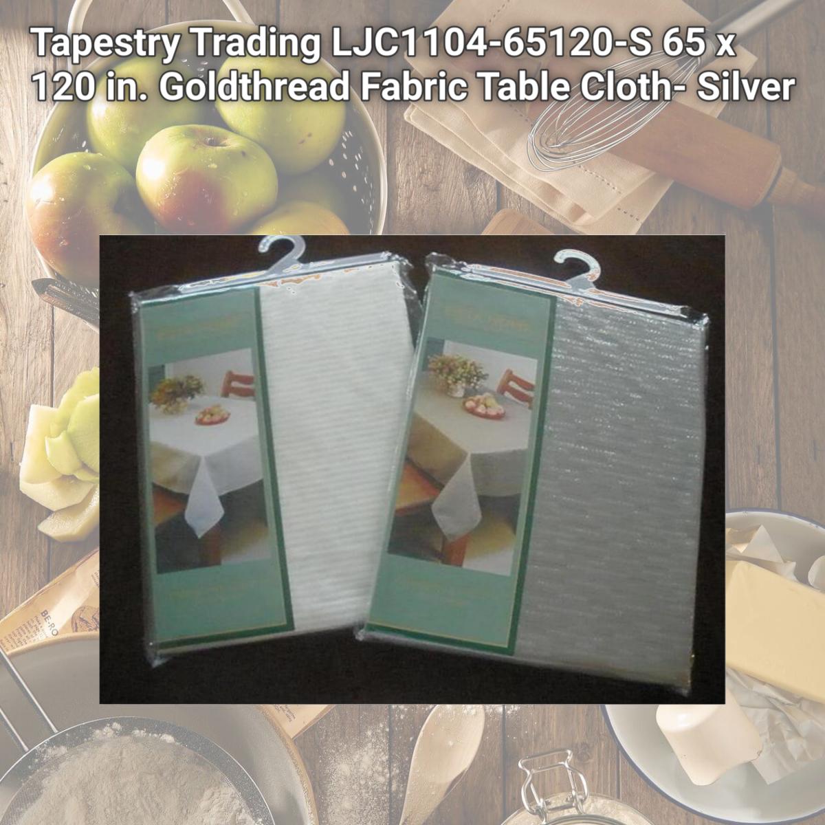 Picture of Tapestry Trading LJC1104-65120-S 65 x 120 in. Goldthread Fabric Table Cloth- Silver
