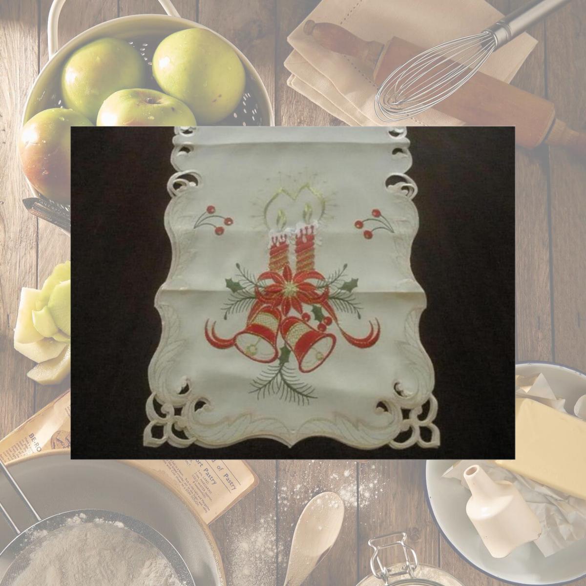 Picture of Tapestry Trading FQ31875-1436 14 x 36 in. Embroidered Christmas Candles Cutwork Table Runner