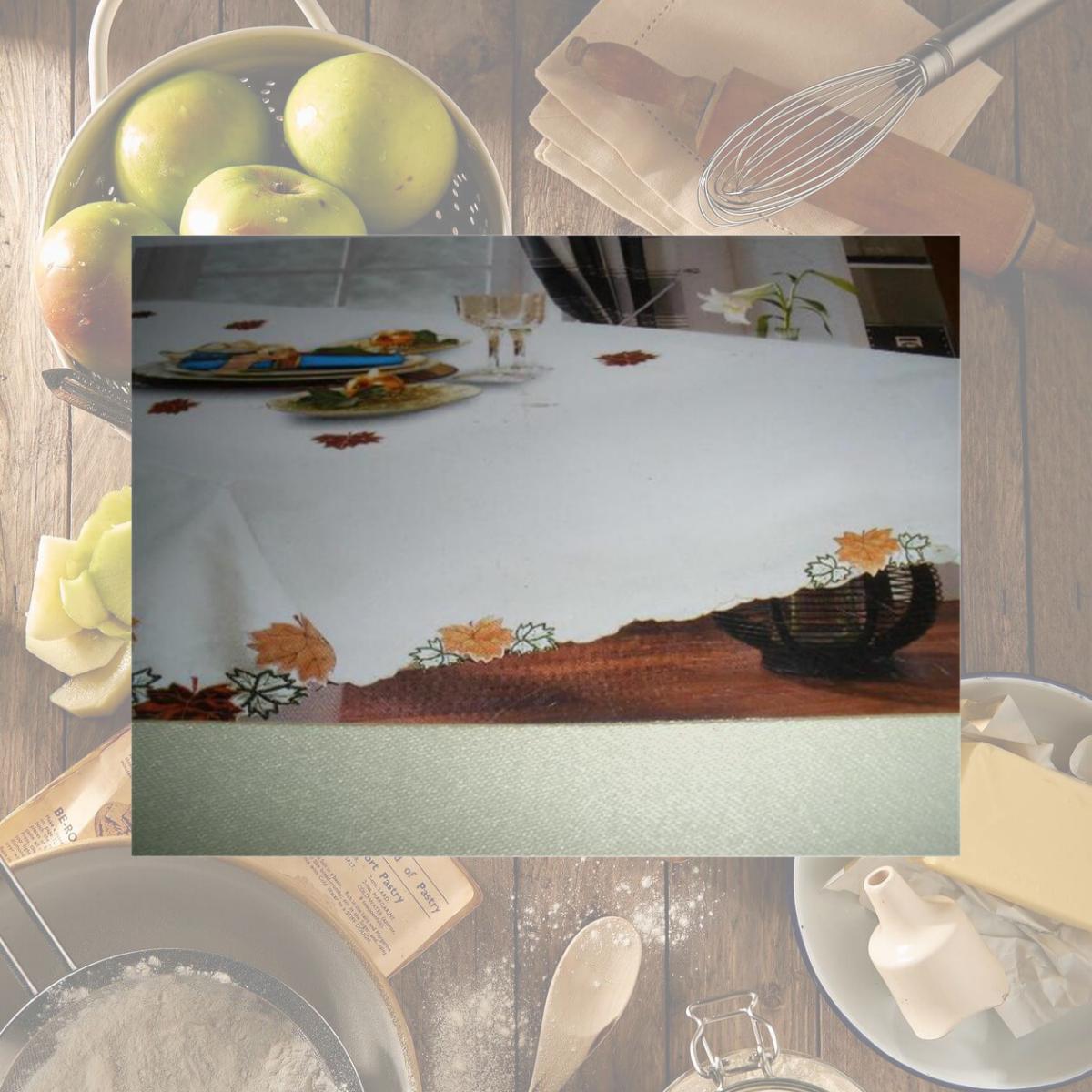 Picture of Tapestry Trading ZC0800265-60120 60 x 120 in. Embroidered Harvest Leaves Cutwork Table Cloth
