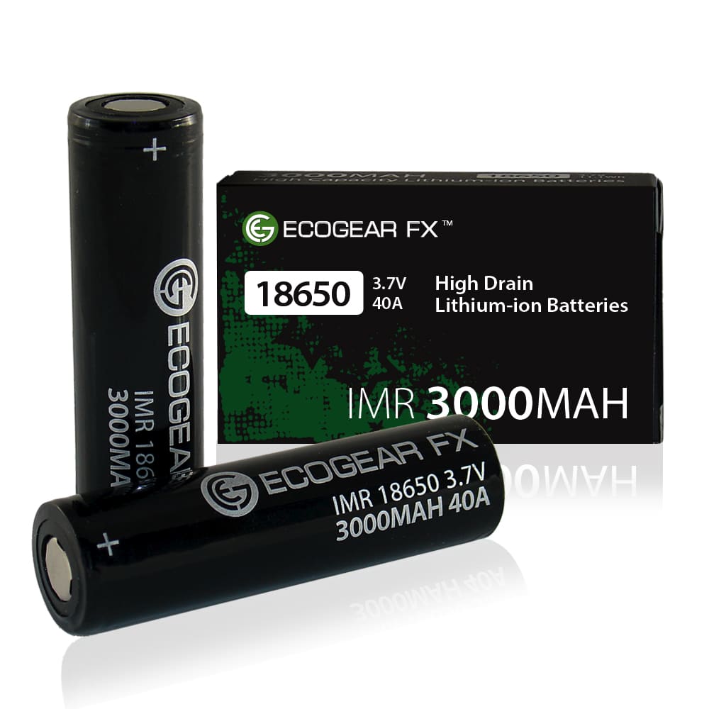 18650-IMR30X2 18650 IMR 3000mAh High Drain Flat Top Lithium-ion Batteries - 2 Piece