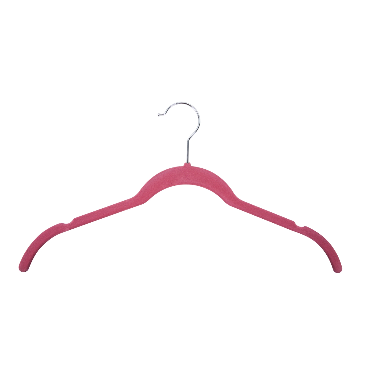 Shirt & Blouse Hanger With Notches Pink - Flocked Velvet Pack Of 50