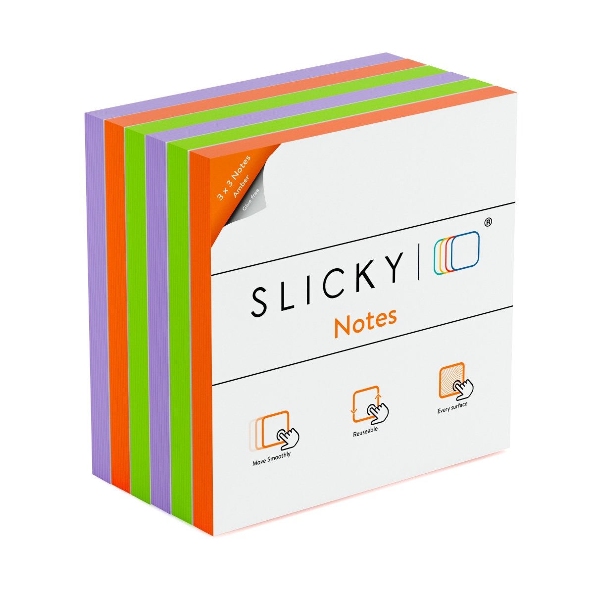 N3395p6c3b0258 3 X 3 In. Sticky Notes - Assorted Color - Pack Of 6