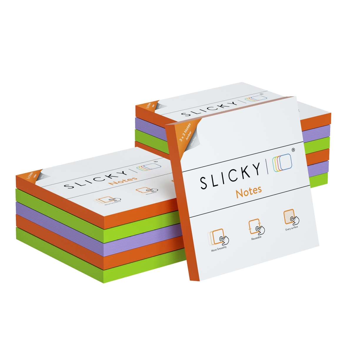 N3395p12c3b0258 3 X 3 In. Sticky Notes - Assorted Color - Pack Of 12