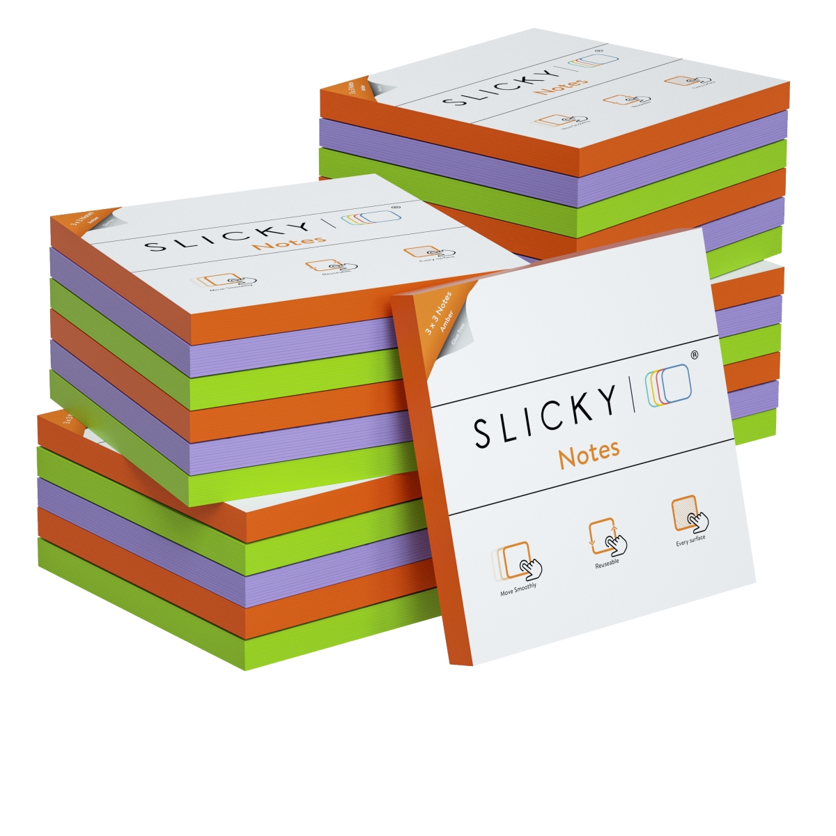 N3395p24c3b0258 3 X 3 In. Sticky Notes - Assorted Color - Pack Of 24