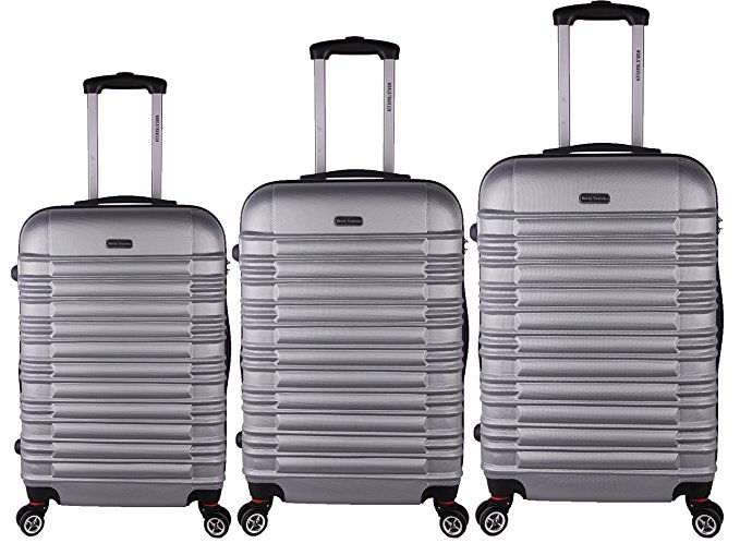 Wtdm899-silver California Ii 3-piece Hardside Tsa Spinner Luggage Set, Silver