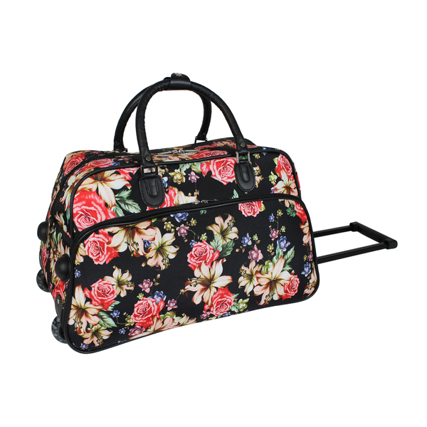 8112022-203 21 In. Flower Bloom Carry-on Rolling Duffel Bag