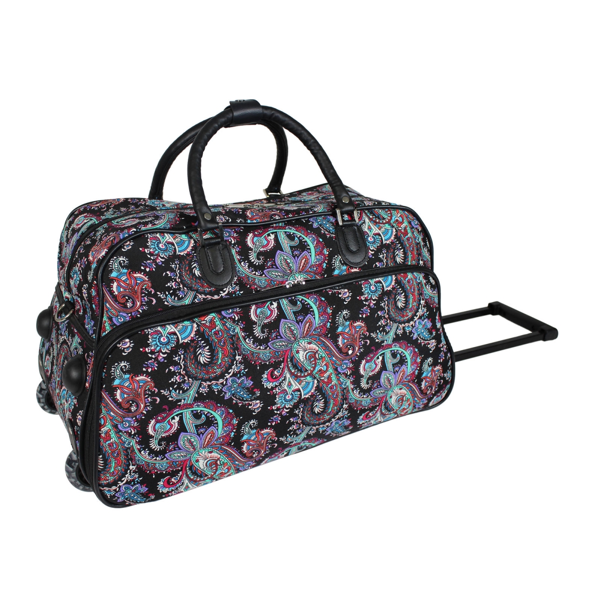 8112022-207 21 In. Paisley Carry-on Rolling Duffel Bag