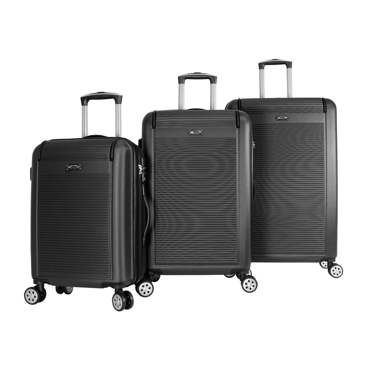 Wt75900-blk 3 Piece Hardside Spinner Luggage Set With Tsa Lock, Black