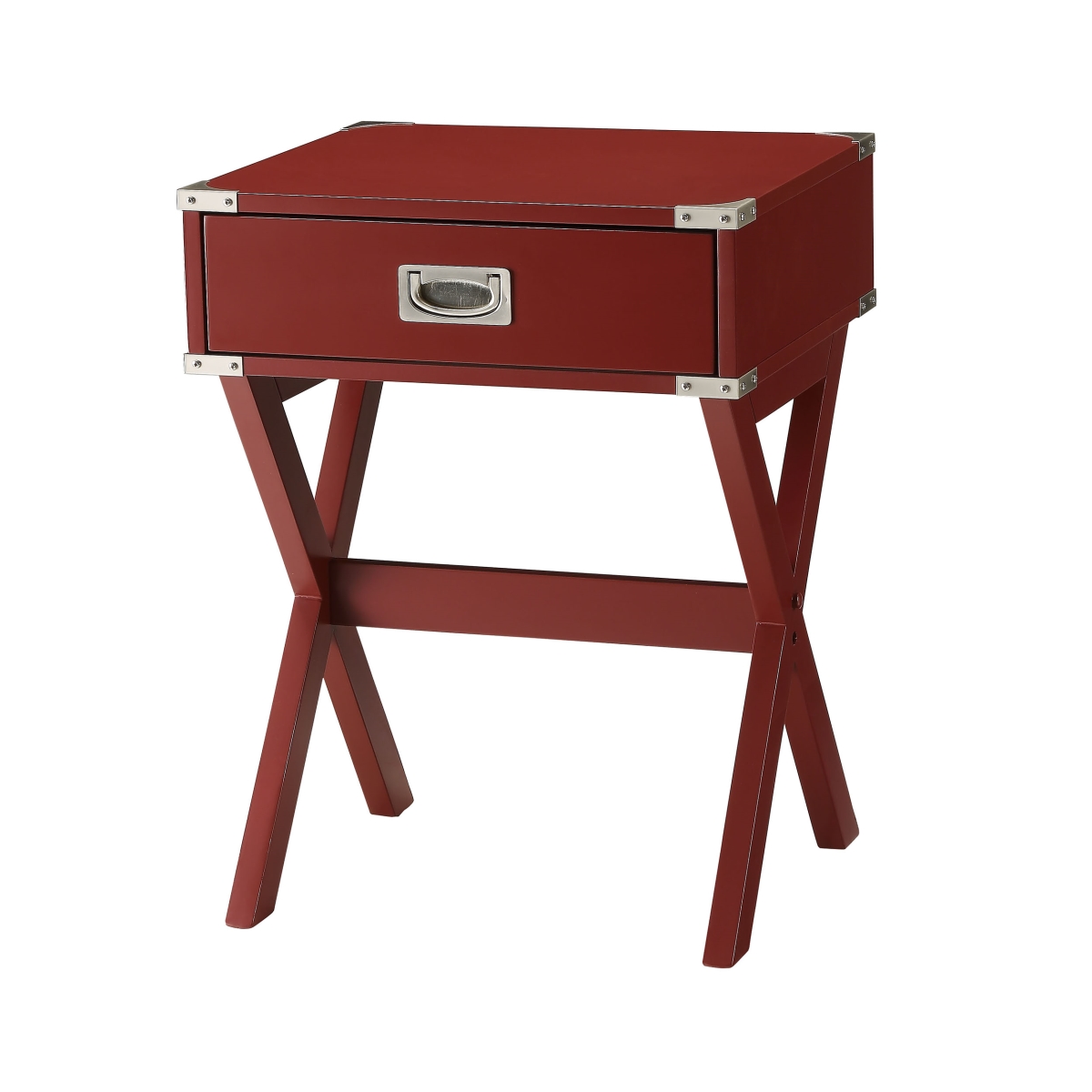Urban Designs 4702828 Brent Collection 1-drawer End Table, Red