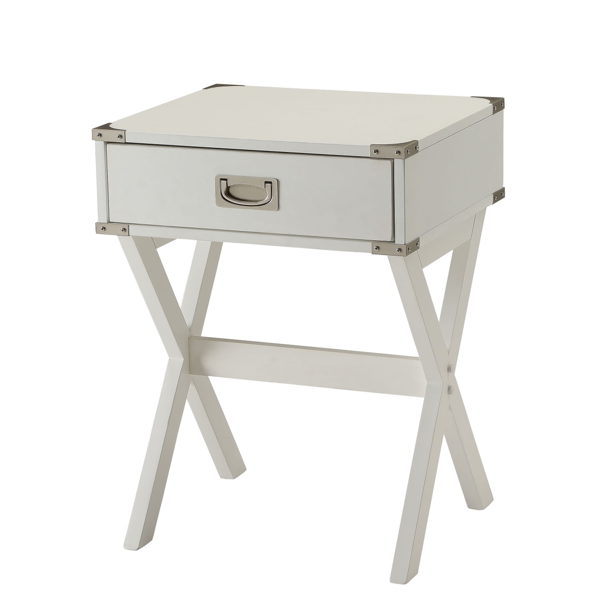 Urban Designs 4742828 Brent Collection 1-drawer End Table, White