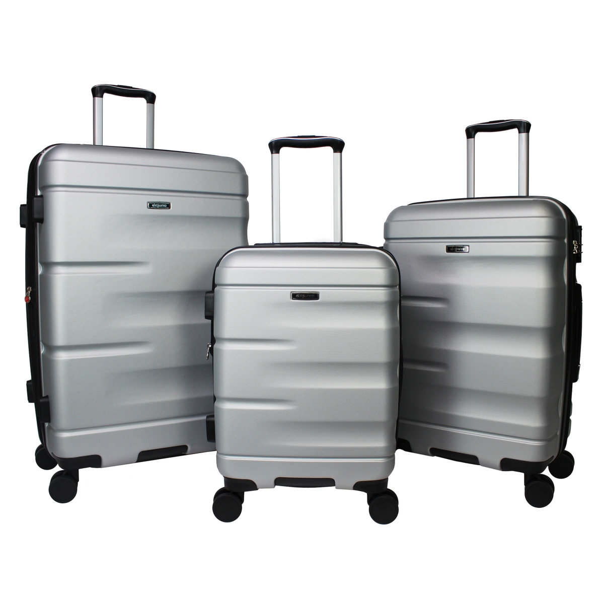 25dj-605-silver 3 Piece Emerson Hardside Lightweight Expandable Spinner Luggage Set - Silver
