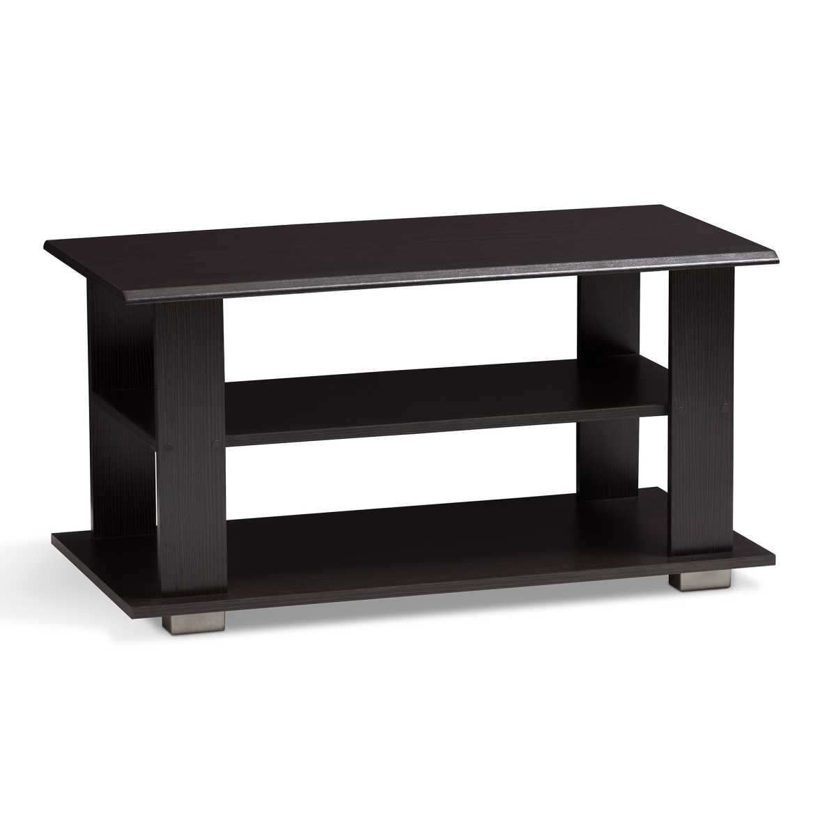 Urban Designs 370168 Mikayla Wooden Coffee Table, Wenge Brown - 18.31 X 35.43 X 17.52 In.