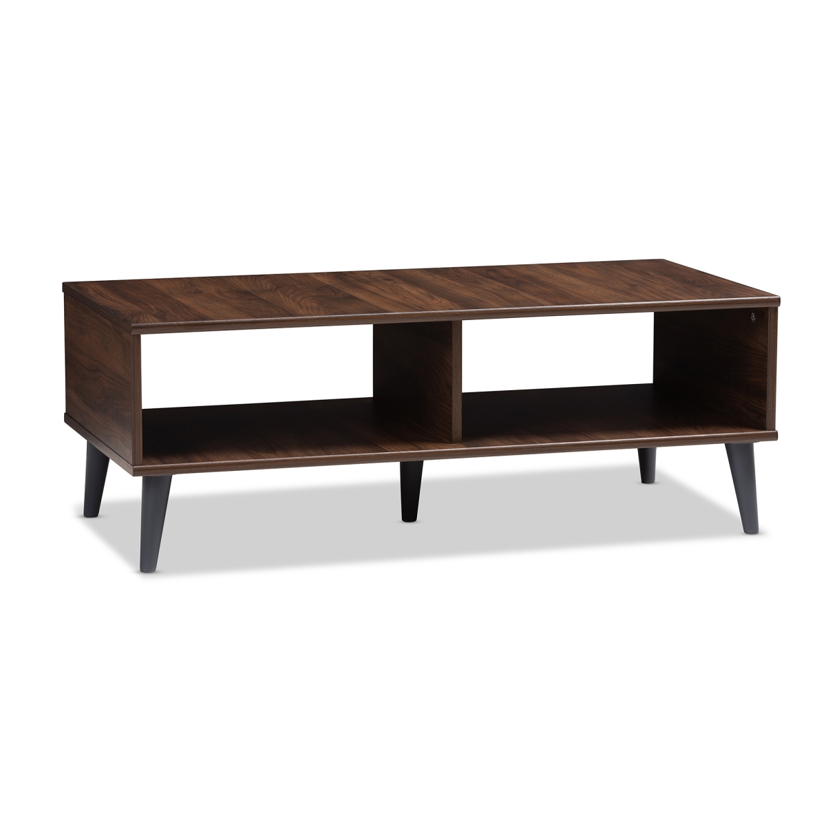 Urban Designs 370169 Sterling Wooden Coffee Table - Walnut Brown & Dark Grey - 7.48 X 18.82 X 18.9 In.