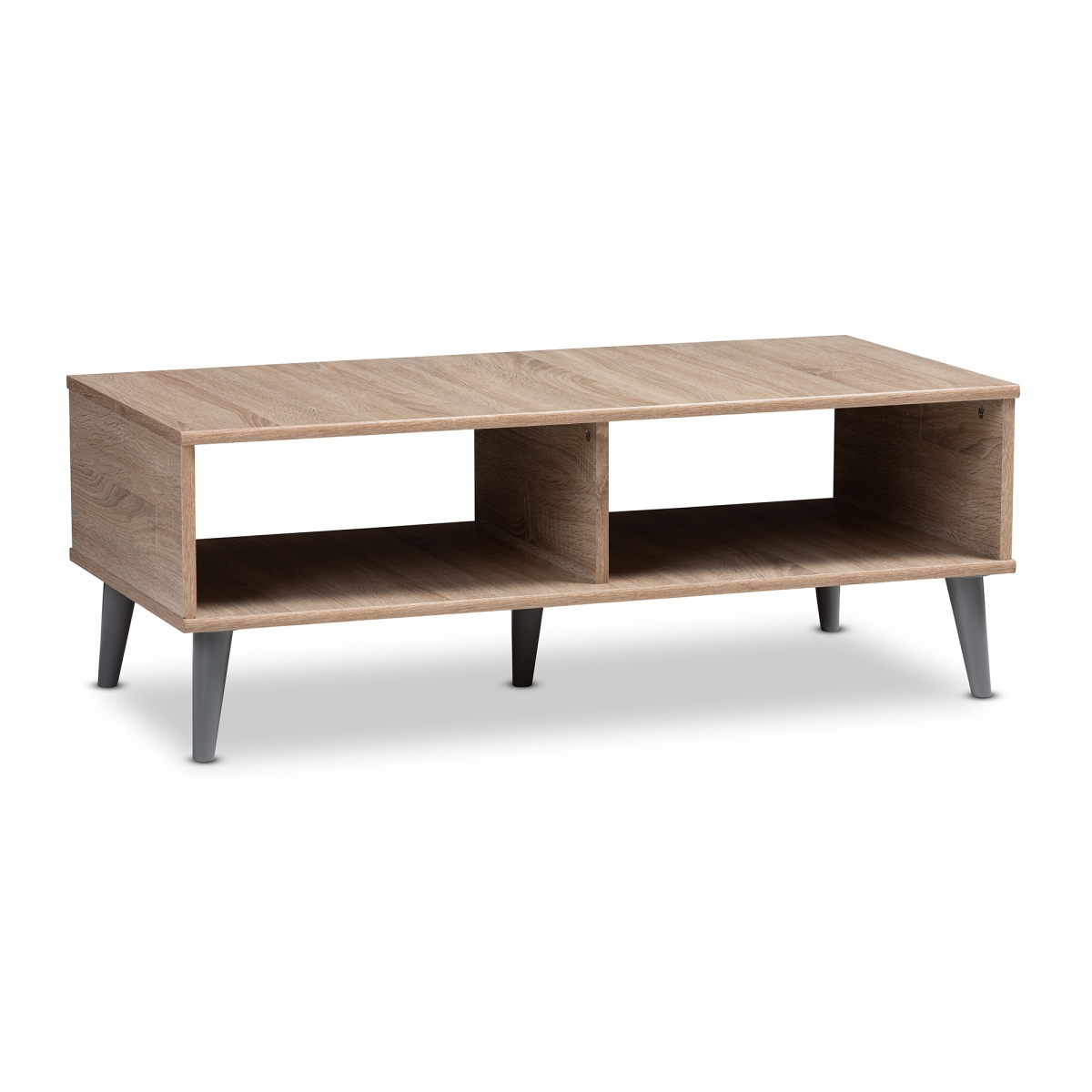 Urban Designs 370170 Sterling Wooden Coffee Table - Oak Brown & Dark Grey - 7.48 X 18.82 X 18.9 In.