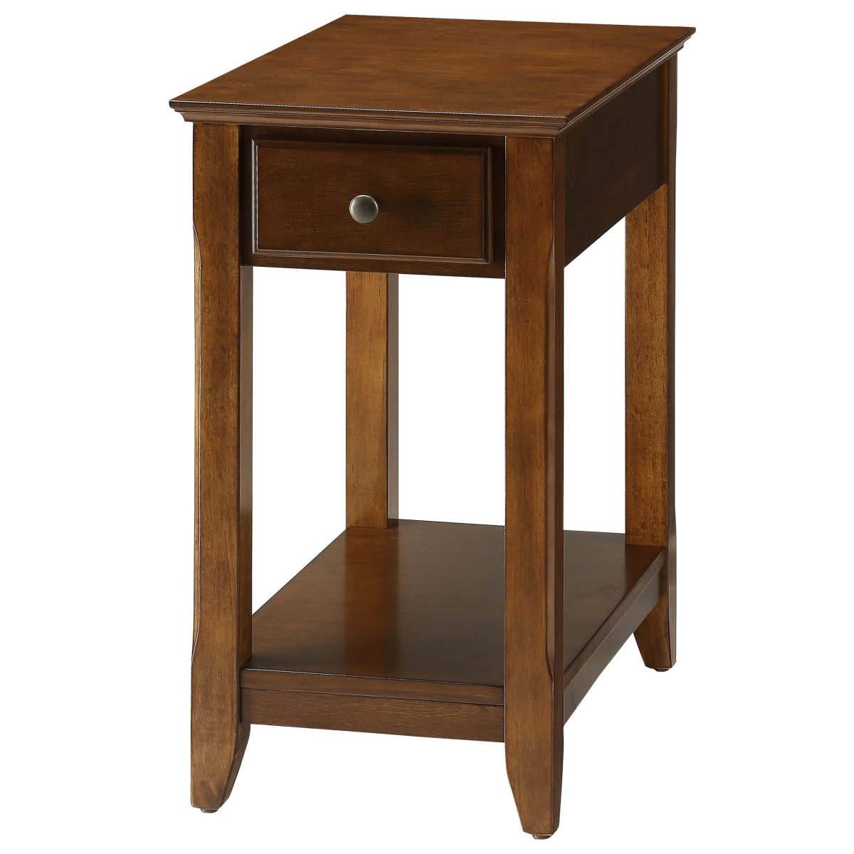Urban Designs 4763828 Bega Wooden Accent Side Table, Walnut - 23 X 22 X 13 In.