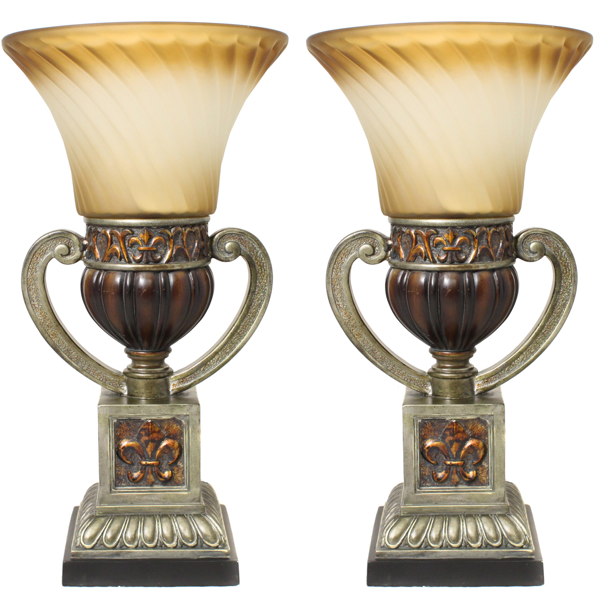 Urban Designs 7734759 22 In. Parisian Torchiere Uplight Table Lamp - Set Of 2