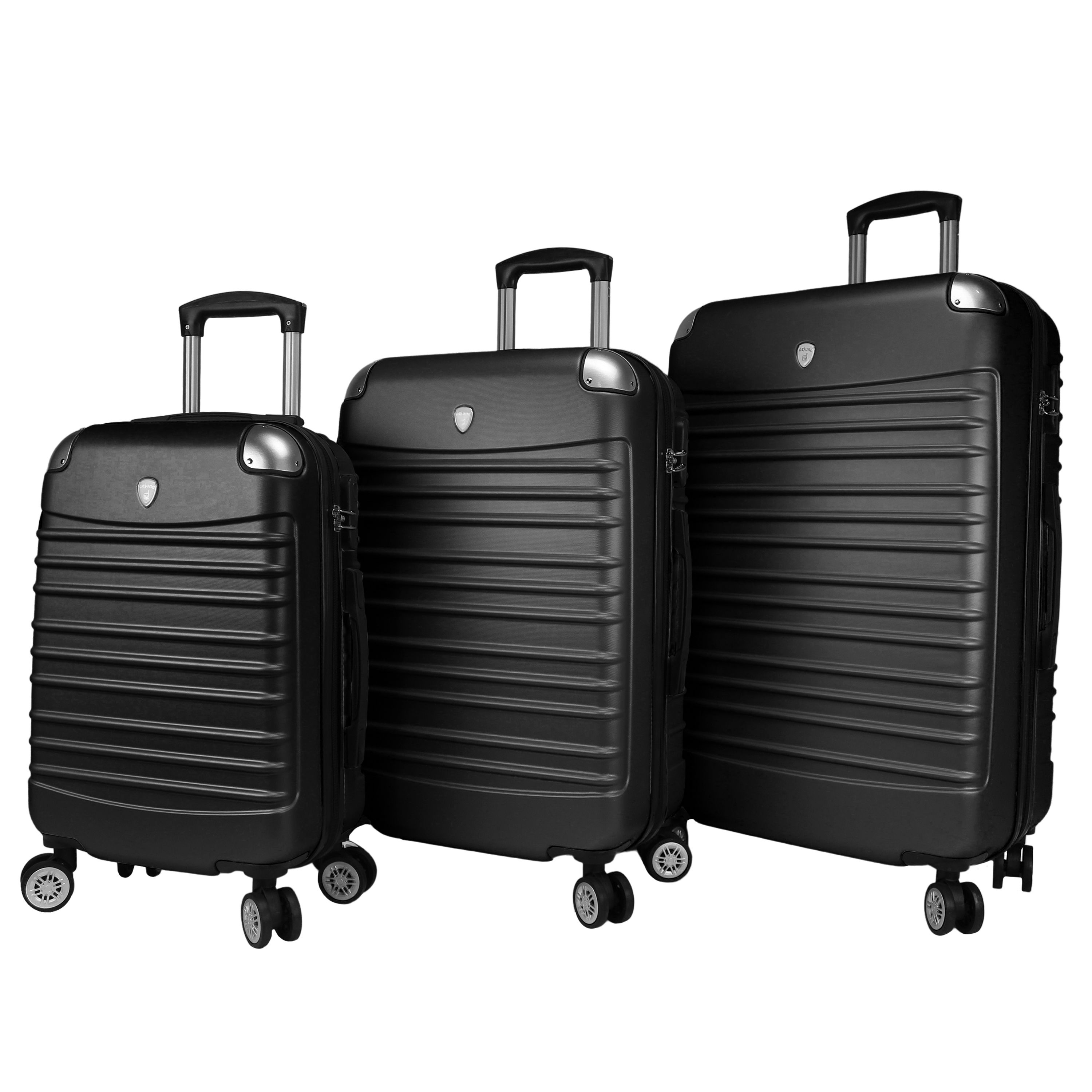 25dj-610-black Impact Hardside Spinner Luggage Set - Black, 3 Piece