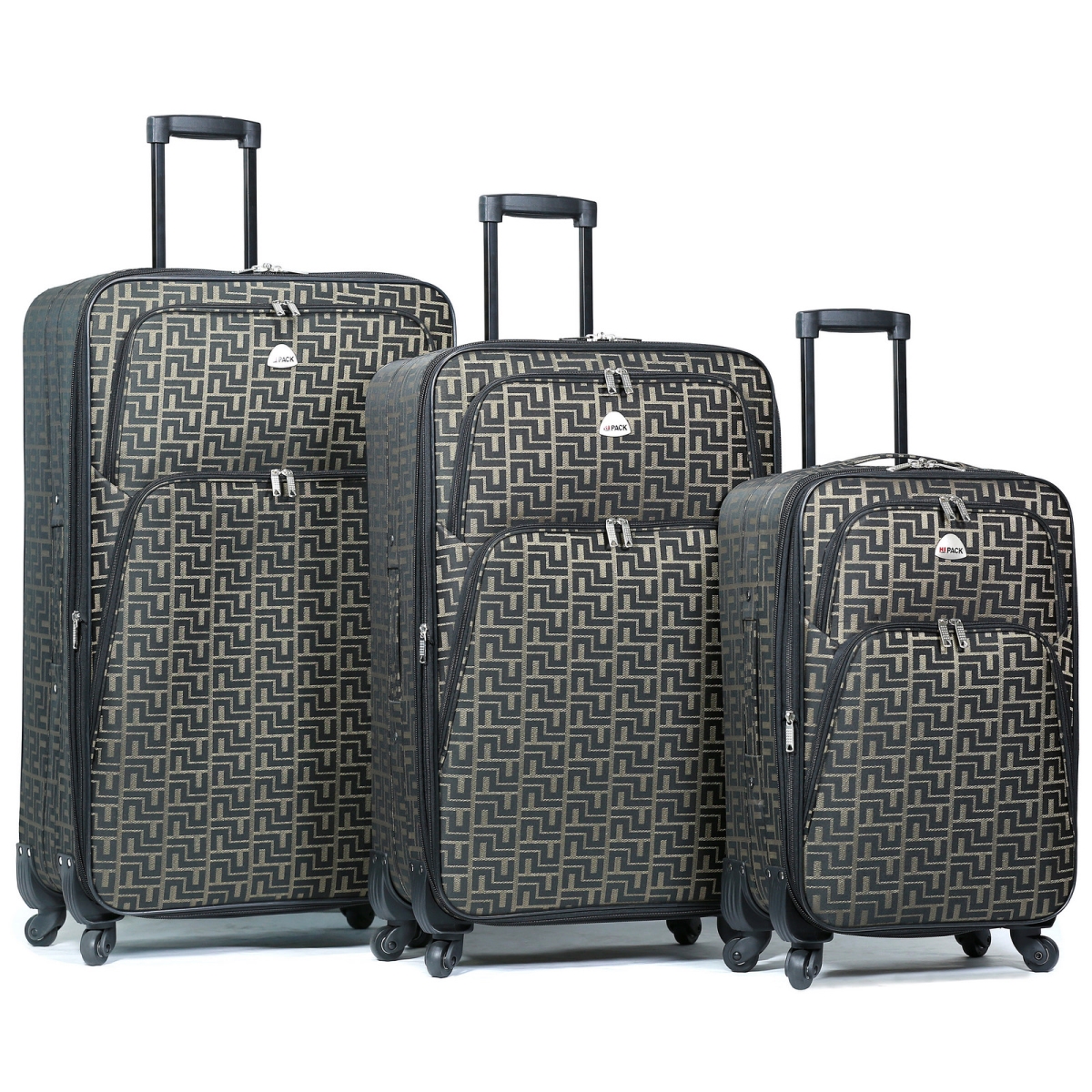 25hy-305-coffee Spinner Expandable Luggage Set - Coffee, 3 Piece