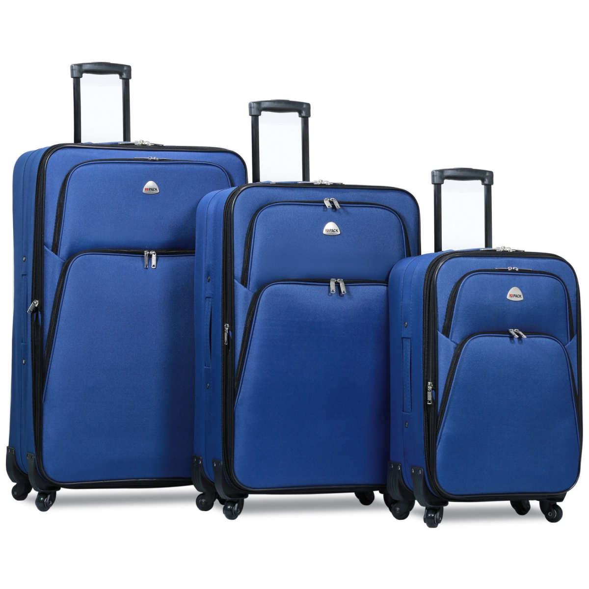 25hy-305-navy Spinner Expandable Luggage Set - Navy, 3 Piece