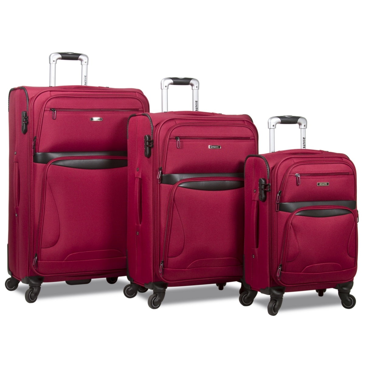 25rl-105-burgundy Explorer Expandable Spinner Luggage Set - Burgundy, 3 Piece