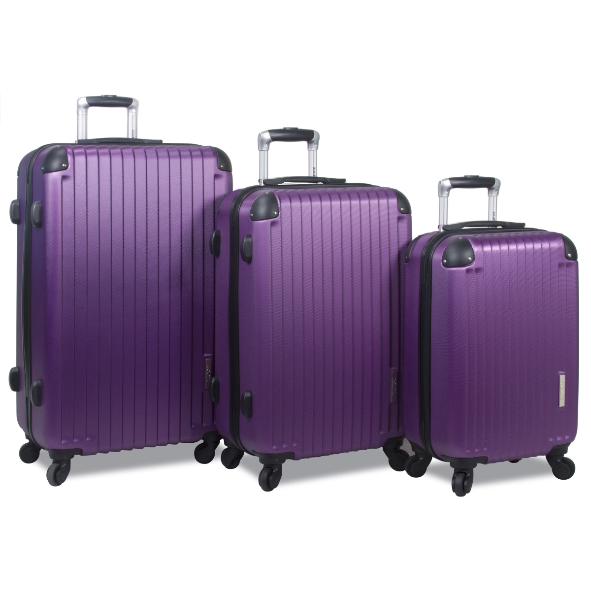 25rl-609-purple Prism Hardside Spinner Combination Lock Luggage Set - Purple, 3 Piece