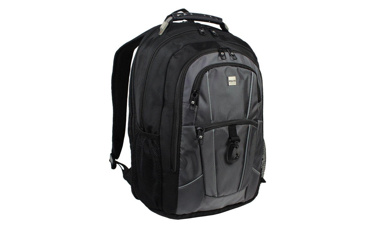 25djb-703-black-grey 15.6 In. Backpack With Checkpoint-friendly Laptop & Tablet Pocket - Black Grey