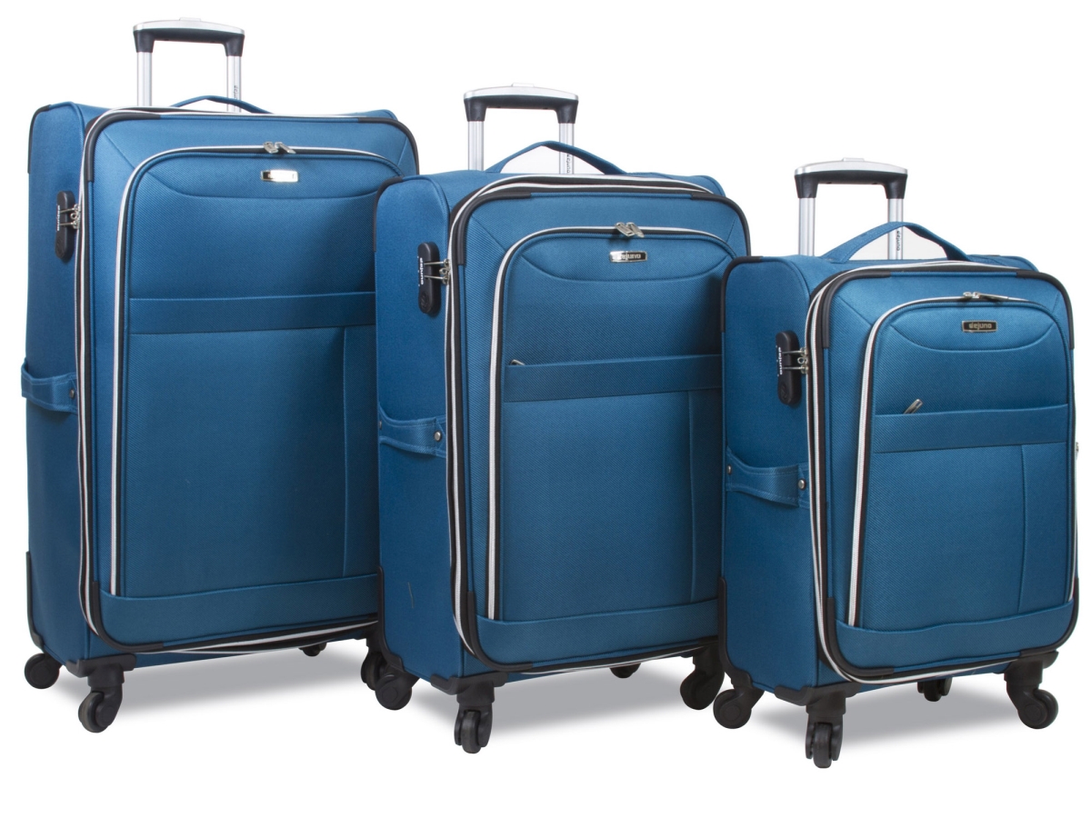 25dj-659-teal Aria Softsided Lightweight Spinner Luggage Set - Teal, 3 Piece