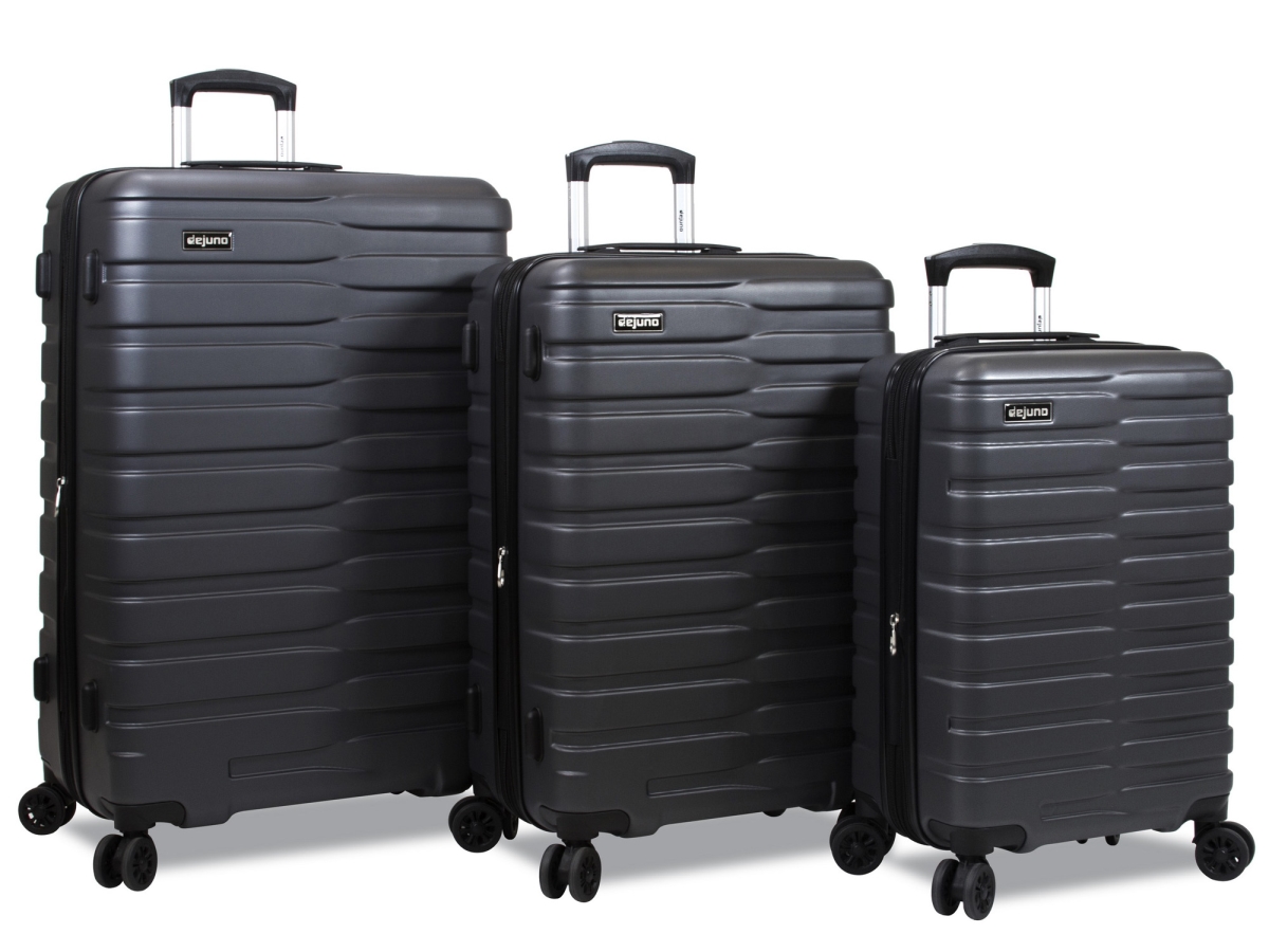 25dj-658e-black Cortex Lightweight Hardside Spinner Luggage Set - Black, 3 Piece