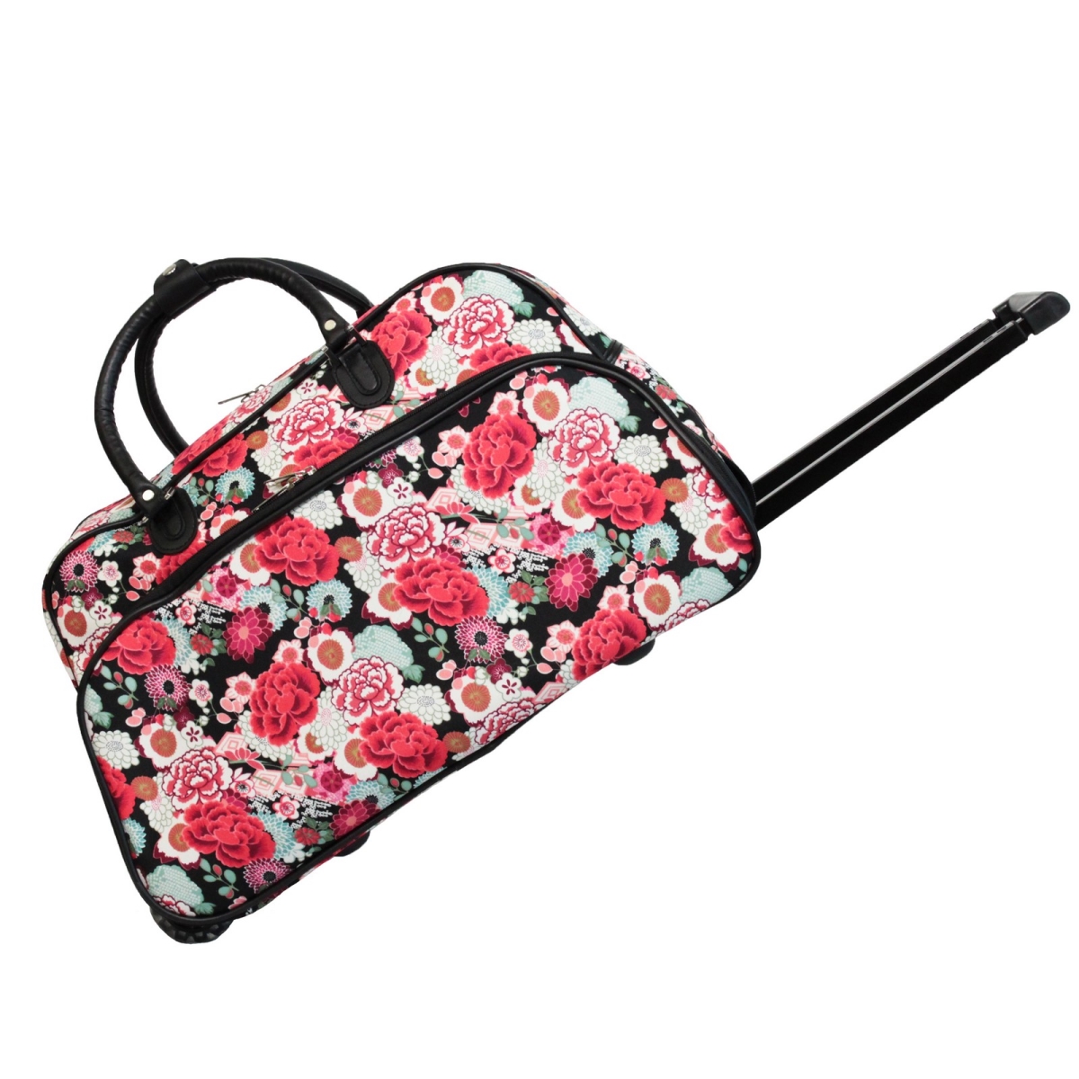 8112022-193 21 In. Carry On Rolling Duffle Bag - Flowers