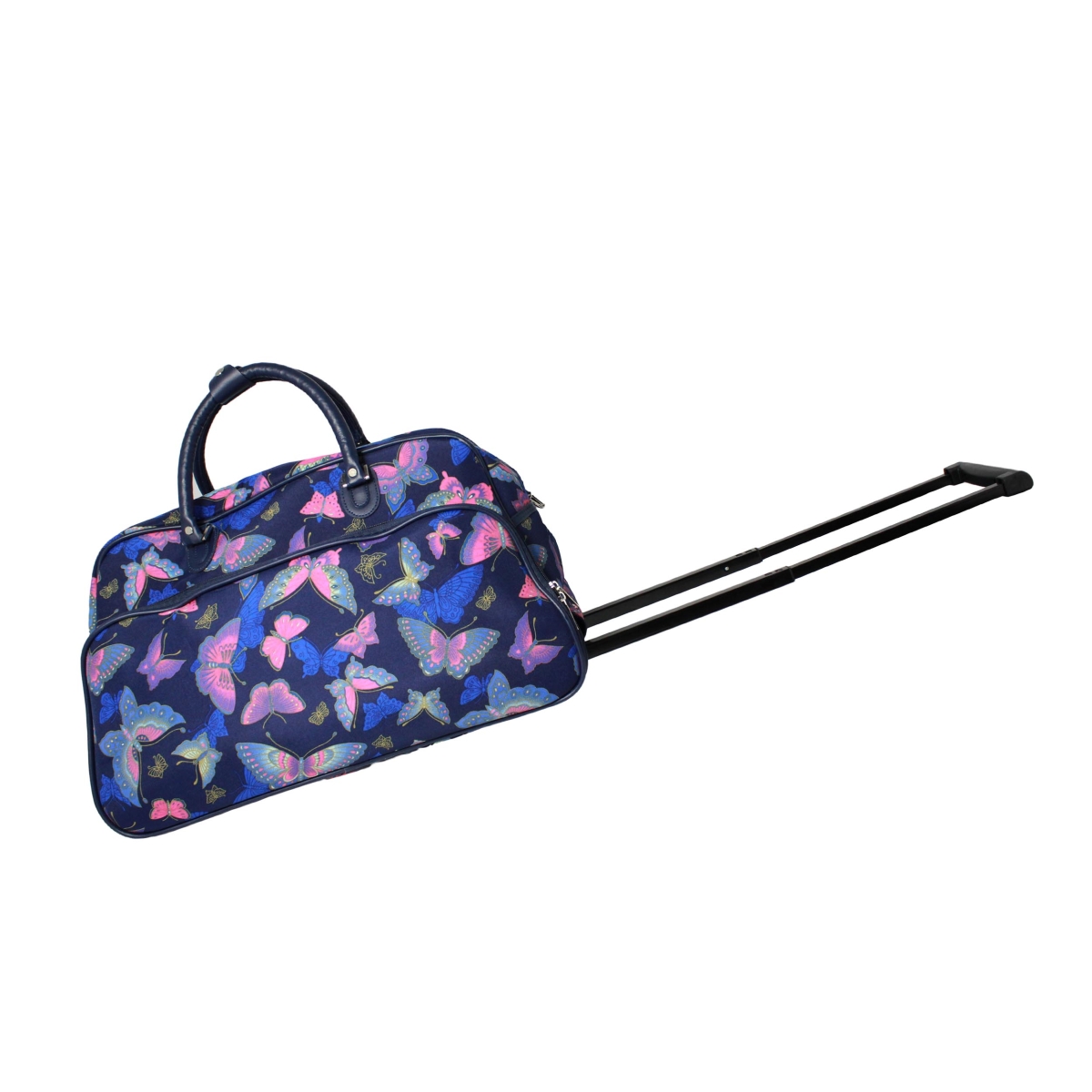 8112022-196 21 In. Carry On Rolling Duffle Bag - Blue Butterfly