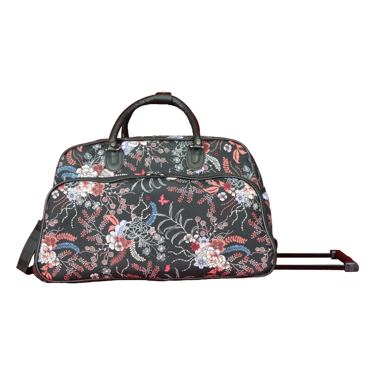 8112022-205 21 In. Carry On Rolling Duffel Bag - Flower Bloom