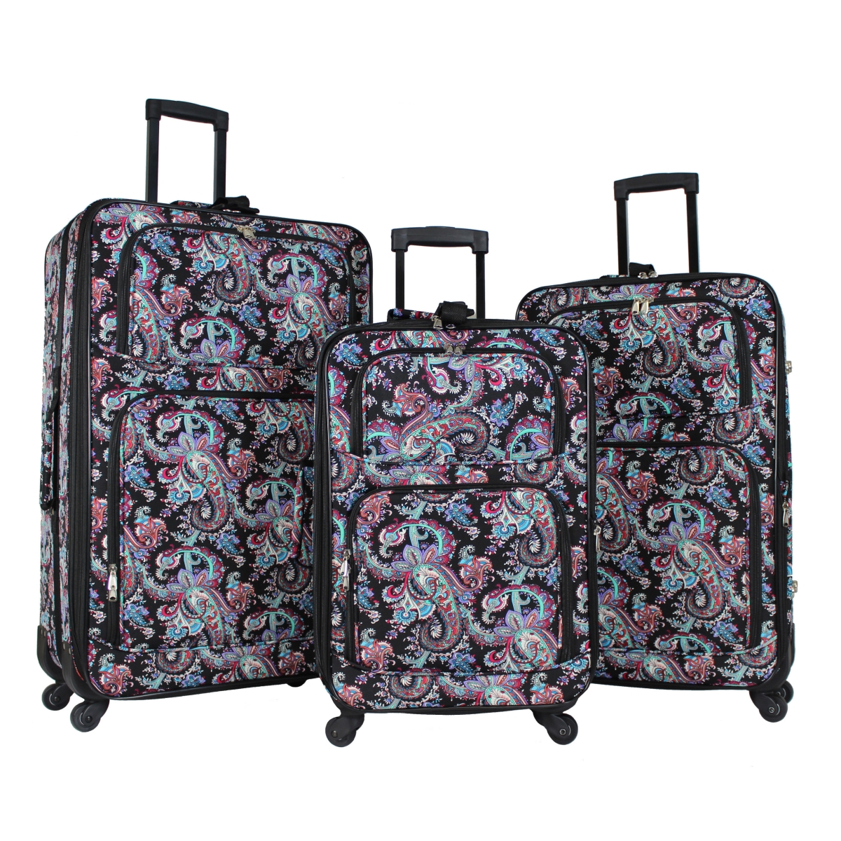 818703-207 Rolling Expandable Spinner Luggage Set - Paisley, 3 Piece