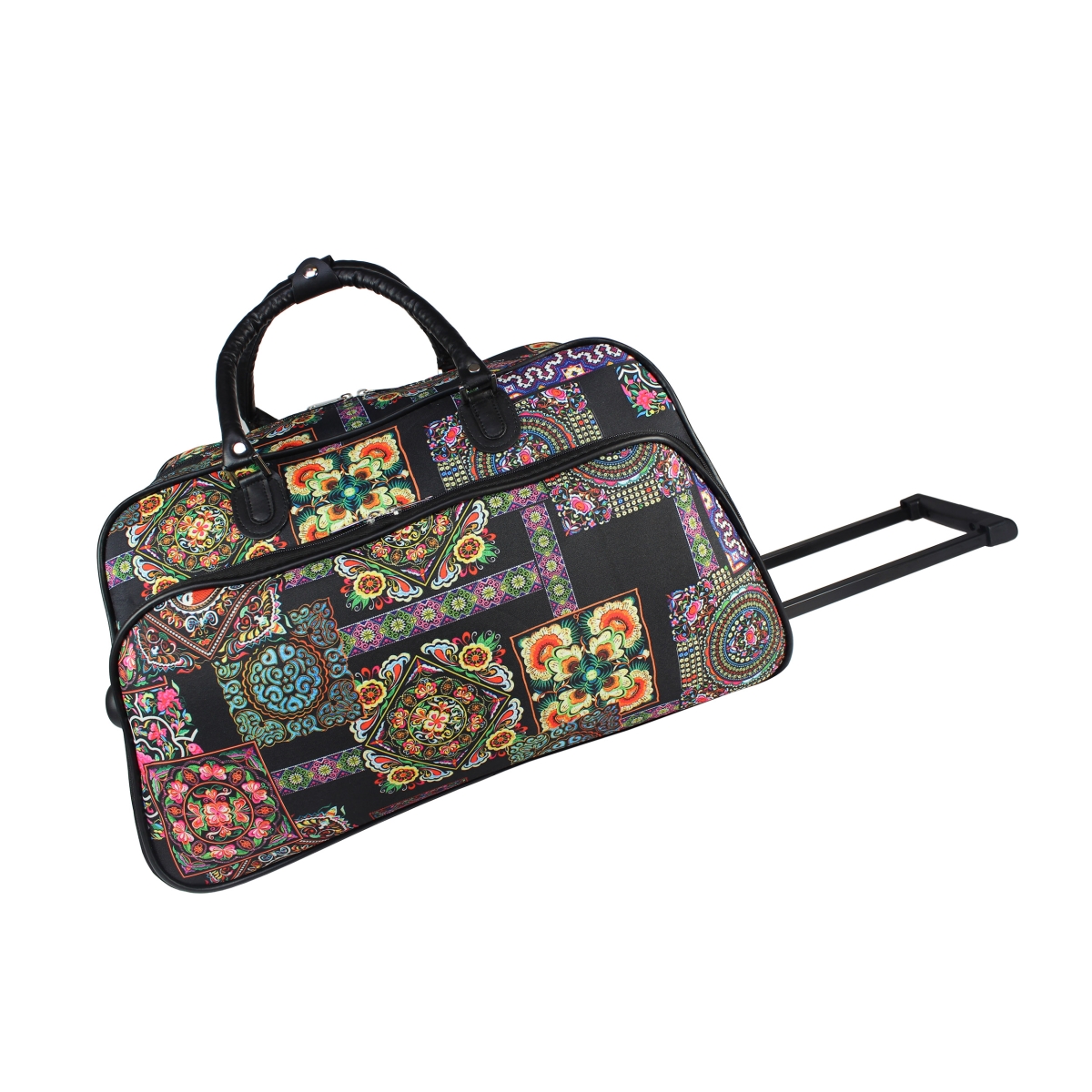 8112022-217 21 In. Carry On Rolling Duffel Bag - Multi Patchwork