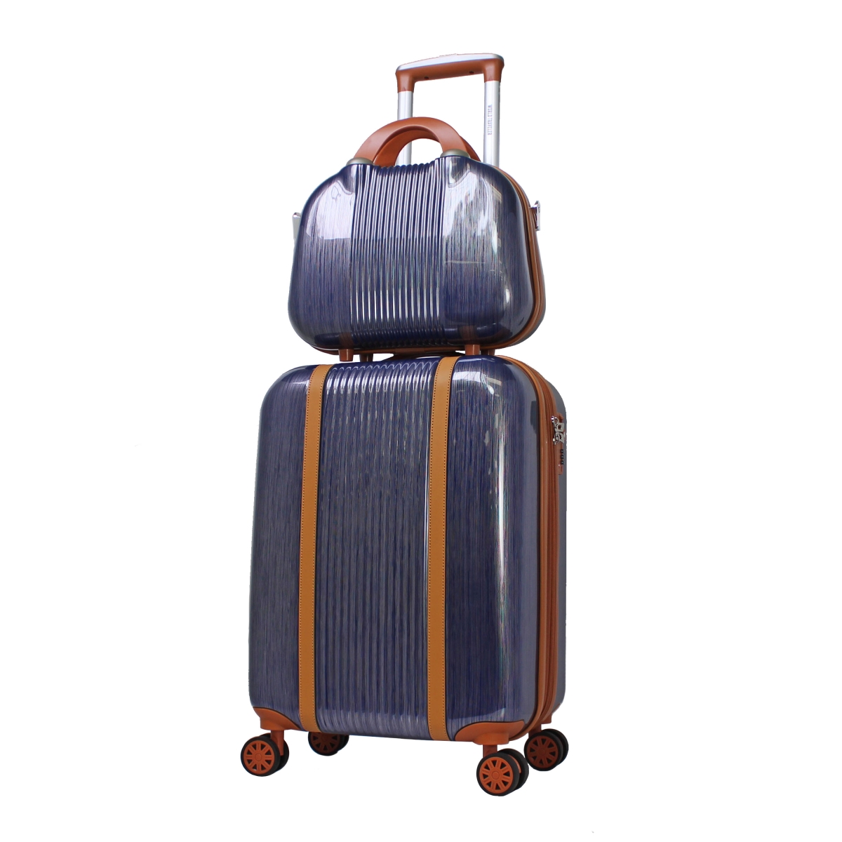 Wt8277-2-blue 2 Piece Classique Lightweight Spinner Luggage Set - Blue