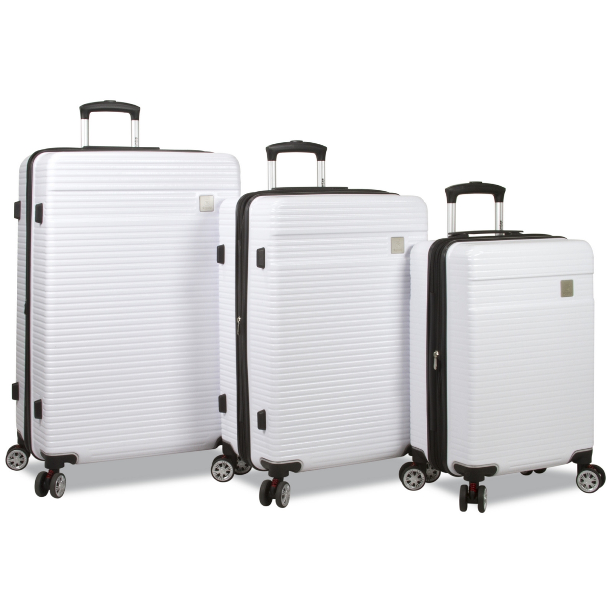 25dj-8275-white Ashford Hardside Spinner Tsa Combination Lock Luggage Set, White - 3 Piece