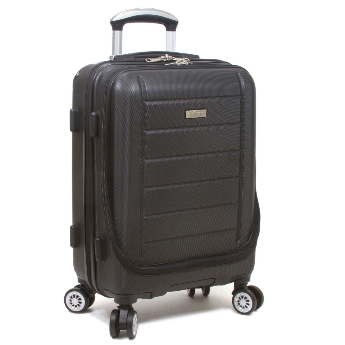 25dj-9902-black 20 In. Compact Hardside Carry-on Luggage With Laptop Pocket, Black
